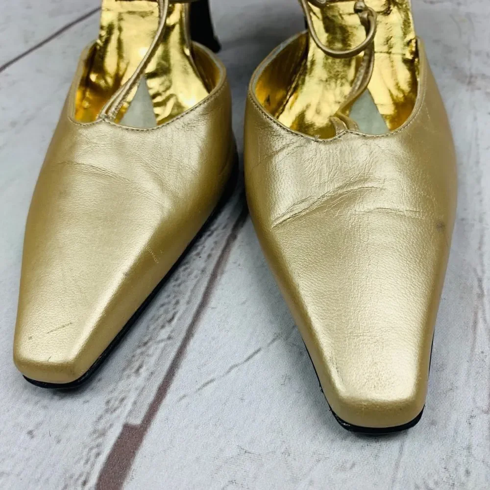Timothy Hitsman | gold heel mules 6.5
